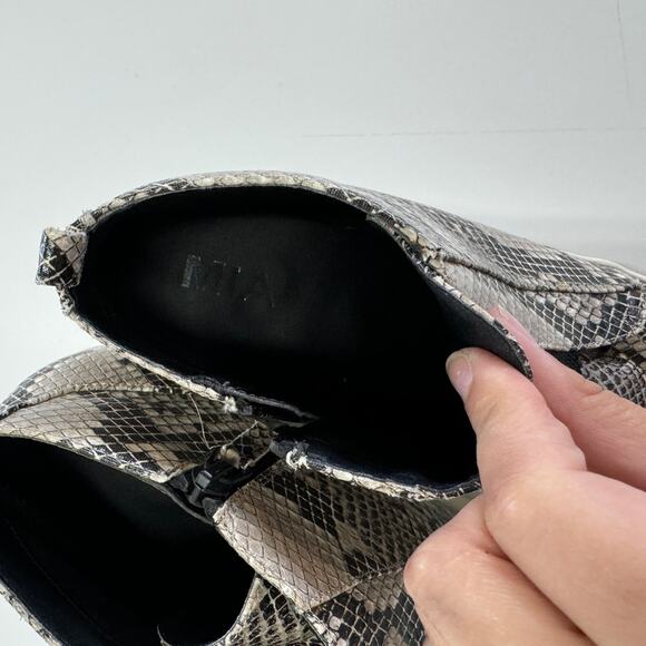 MIA Shoes‎ Womens 8.5 Christie Black Tan Snake Reptile Wedge Sneakers - Picture 8 of 12